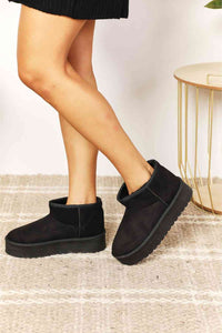 Legend Women's Fleece Lined Chunky Platform Mini Boots Trendsi