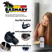Load image into Gallery viewer, RASMARV  Vacuum-Insulated Stainless Steel Water Bottle,  32 oz White Graphic Rasmarv