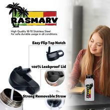 Load image into Gallery viewer, RASMARV  Vacuum-Insulated Stainless Steel Water Bottle,  32 oz White Graphic Rasmarv