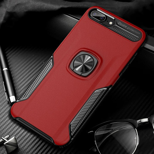 Luxury Leather skin Shockproof phone case For iPhone 7 8 6 6s plus back cover For iphone XR XS max cases with magnet ring holder