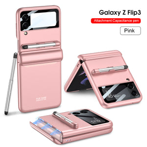 For Samsung Galaxy Z Flip3 Mobile Phone Cases Folding Screen Flip3 Protective Cover To Send Stylus Magnetic Suction Flip Phone Cover