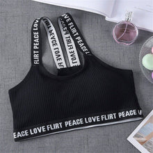 Load image into Gallery viewer, Sports Bra One Size High Elastic Stretch Sports Top Bra Cotton Letters Sports Wear For Women Gym Yoga Bra Running Tops Fitness eprolo