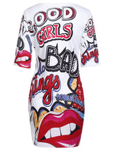 Load image into Gallery viewer, Plus Size Funny Print T Shirt Dress eprolo