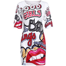 Load image into Gallery viewer, Plus Size Funny Print T Shirt Dress eprolo