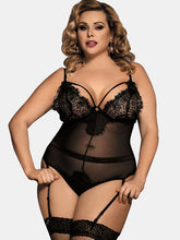 Load image into Gallery viewer, Plus Size Lace Insert Mesh Lingerie Teddy