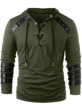 Load image into Gallery viewer, Faux Leather Lace Up Hoodie eprolo