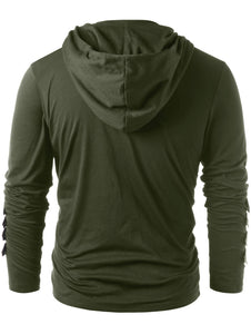 Faux Leather Lace Up Hoodie eprolo
