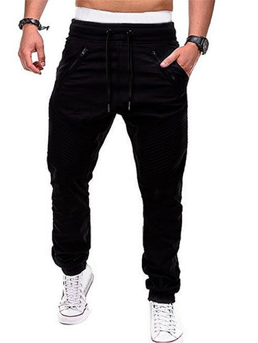 Zippers Embellished Drawstring Jogger Pants eprolo