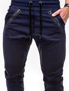 Zippers Embellished Drawstring Jogger Pants eprolo