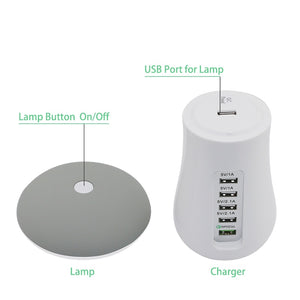 Leebote Multiple USB Phone Charger Mushroom Night Lamp Charging Station Dock QC 3.0 Quick Charger for Mobile Phone and Tablet eprolo