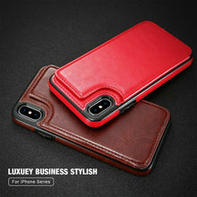 Load image into Gallery viewer, Card Slot Holder Cover Case For iPhone 8 7 6 6S Plus X 10 XS SE 5S 5 For Samsung Note8 S8 Plus S7 Edge Luxury Retro Leather Bag eprolo