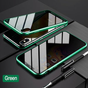 Privacy Magnetische Gehard Glas Case voor iPhone X XS MAX 8 7 Plus Anti Peep Telefoon Shell 360 Volledige Shockproof protector Clear Capa eprolo