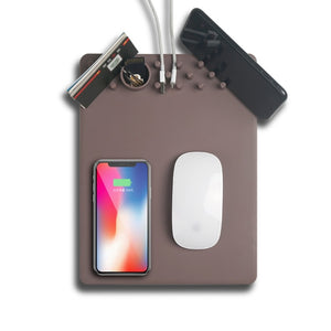 Newest QI Wireless Charging Mousepad Mouse Pad Phone Holder Stand Chargers For iPhone X 8Plus For Samsung Note 8 S8 S7 eprolo