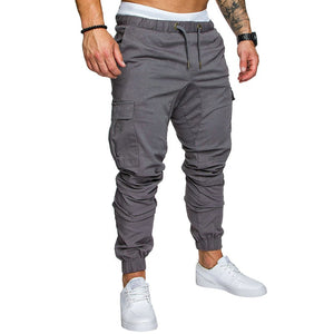 Hip Hop Harem Joggers Pants Solid Multi-pocket Pants Sweatpants