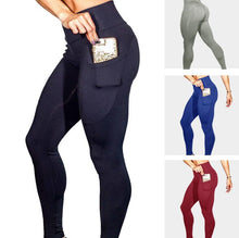 Load image into Gallery viewer, High Waist Leggings Push Up Fitness Legging Female Elastic Sexy Bodybuilding Pants Workout Women Leggings With Phone Pocket eprolo