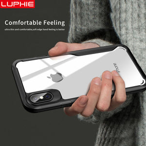 LUPHIE Shockproof Armor Case For iPhone XS XR 8 7 Plus Transparent Case Cover For iPhone 6 6S Plus 5 XS Max Luxury Silicone Case eprolo
