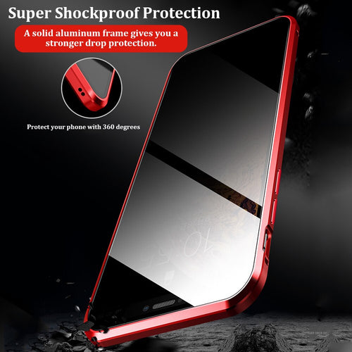 Privacy Magnetische Gehard Glas Case voor iPhone X XS MAX 8 7 Plus Anti Peep Telefoon Shell 360 Volledige Shockproof protector Clear Capa eprolo