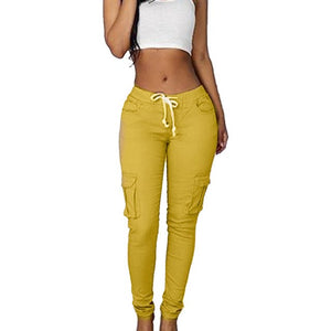 Plus Size Pants Women  New Casual Skinny Pencil Pants Female Waist Drawstring Fashion Army  Trousers 4XL eprolo