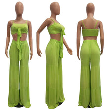 Load image into Gallery viewer, Sexy 2 Piece Sleeveless  Crop Top and Wide Leg Pants  Plus Size Two Pcs Matching Sets eprolo
