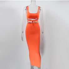 Load image into Gallery viewer, Women  Set 2pcs  Dress Set Bandage Long Dress eprolo