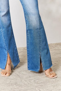 BAYEAS Slit Flare Jeans Trendsi