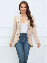 Load image into Gallery viewer, Ruffled Long Sleeve Blazer Trendsi