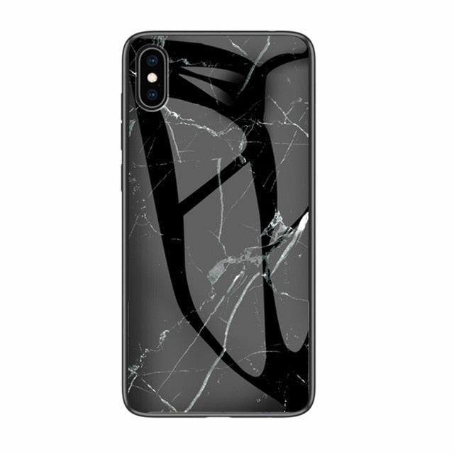 Luxury Marble Phone Case for iPhone X Xs Max Glass PC pigeon Back Cover Silicone Soft Edge Coque Case for iPhone XS Max XR Case eprolo