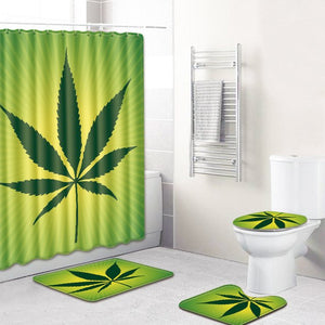 S 3D Printing Maple Leaf Bathroom Mats 180*180cm Shower Curtain 4pcs Bath Mat Sets Home Decoration eprolo