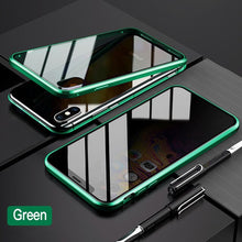 Load image into Gallery viewer, Privacy Magnetische Gehard Glas Case voor iPhone X XS MAX 8 7 Plus Anti Peep Telefoon Shell 360 Volledige Shockproof protector Clear Capa eprolo