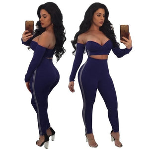 Sexy two piece set Short tube tops Pencil Pants Plus size women tracksuit womens two piece sets Fashion outfits eprolo