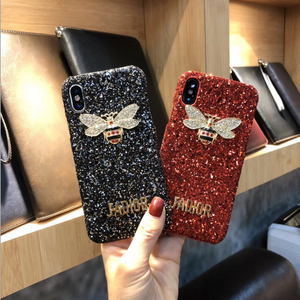 Luxury Bling Glitter Case For Iphone X XS MAX XR 8 8 Plus 7 7 Plus Case Crystal Bee For Iphone 6 6S Plus 5 5S SE Case eprolo