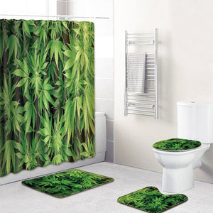 S 3D Printing Maple Leaf Bathroom Mats 180*180cm Shower Curtain 4pcs Bath Mat Sets Home Decoration eprolo