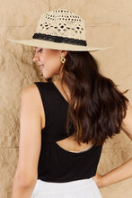 Load image into Gallery viewer, Fame Fight Through It Lace Detail Straw Braided Fashion Sun Hat Trendsi