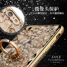 Load image into Gallery viewer, for iPhone X Xs Max XR Case Luxury 3D Soft Ring Capa for iPhone 5 5S SE 6 S 7 8 Plus Ring Silicon Glitter Rhinestone Stand Cover eprolo