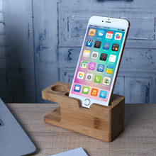 Load image into Gallery viewer, Alloet Wooden Charging Dock Station for Mobile Phone Holder Stand Bamboo Charger Stand Base For Apple Watch and For iphone eprolo