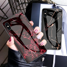 Load image into Gallery viewer, Luxury Marble Phone Case for iPhone X Xs Max Glass PC pigeon Back Cover Silicone Soft Edge Coque Case for iPhone XS Max XR Case eprolo