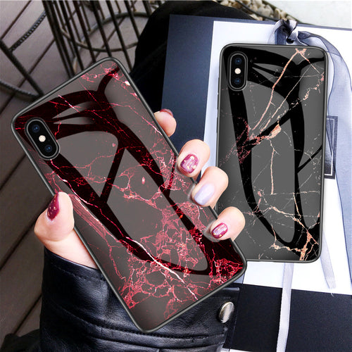 Luxury Marble Phone Case for iPhone X Xs Max Glass PC pigeon Back Cover Silicone Soft Edge Coque Case for iPhone XS Max XR Case eprolo