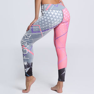 Multicolor Leggings Women Workout Pants Fashion Triangle Print Letter Stripe Slim Leggings Plus Size eprolo