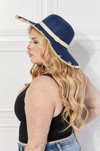 Load image into Gallery viewer, Justin Taylor Bring Me Back Sun Straw Hat in Navy Trendsi