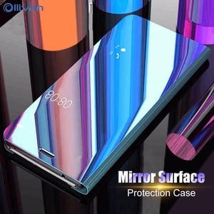 Luxury Mirror Smart Clear View Phone Case For Samsung Galaxy S8 S9 Plus S6 Note 8 9 S7 Edge Flip Cover For Samsung A3 A5 A7 2017 eprolo