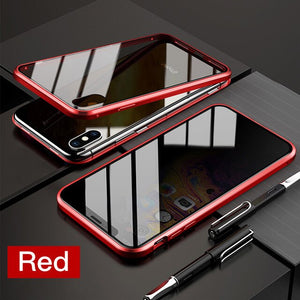 Privacy Magnetische Gehard Glas Case voor iPhone X XS MAX 8 7 Plus Anti Peep Telefoon Shell 360 Volledige Shockproof protector Clear Capa eprolo