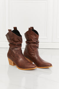 MMShoes Better in Texas Scrunch Cowboy Boots in Brown Trendsi