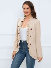 Load image into Gallery viewer, Ruffled Long Sleeve Blazer Trendsi