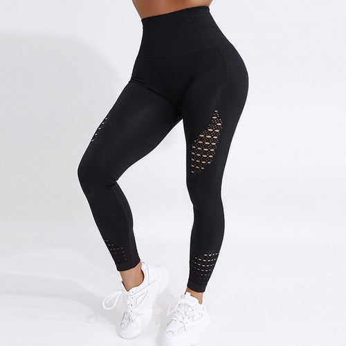 Seamless High Waist Yoga Leggings Tights Women Workout Mesh Breathable Fitness Clothing Training Pants Female eprolo