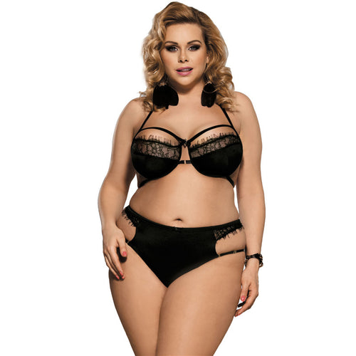 Women Plus Size Lenceria Sexy Bra Set Lovely Black Lace Lingerie Sexy Hot Erotic Sexy Underwear Lingerie eprolo