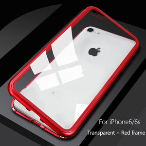 Metal Magnetic Case For iPhone XR XS MAX X 8 Plus 7 10 Tempered Glass Back Magnet Cases Cover For iPhone 7 6 6S Plus Case eprolo