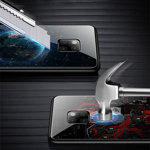 For Huawei Mate 20 Pro Huawei Mate 20 20X Case painted Tempered Glass Silicon Protective full Cover Cases eprolo