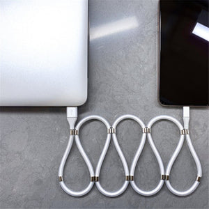 Magic Rope Magnetic Data Cable for Android IOS Type C Micro USB Magnetic Charging Cable Self Winding Data Cable Fast Charging eprolo