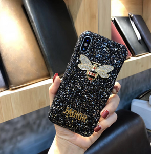 Luxury Bling Glitter Case For Iphone X XS MAX XR 8 8 Plus 7 7 Plus Case Crystal Bee For Iphone 6 6S Plus 5 5S SE Case eprolo