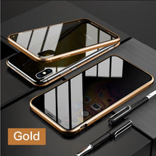 Load image into Gallery viewer, Privacy Magnetische Gehard Glas Case voor iPhone X XS MAX 8 7 Plus Anti Peep Telefoon Shell 360 Volledige Shockproof protector Clear Capa eprolo